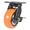 Vestil Polyurethane Swivel With Brake Caster 5 In. Diameter x 2 In. Width 639 lb Orange/Silver CST-E6-5X2PUP-SWB - alternate 1
