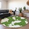 Homeroots 8' Green And Ivory Round Abstract Washable Indoor Outdoor Area Rug 614529 - alternate 6