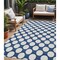 Homeroots 5' X 8' Navy Blue And Ivory Polka Dot Washable Indoor Outdoor Area Rug 595254 - alternate 1