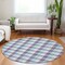 Homeroots 8' Purple Aqua And Beige Round Plaid Washable Indoor Outdoor Area Rug 601424 - alternate 7