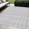 Homeroots 5' X 8' Pewter And Silver Geometric Washable Indoor Outdoor Area Rug 577086 - alternate 1