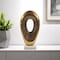 Homeroots 16" Gold And White Aluminum And Marble Abstract Tabletop Sculpture 628142 - alternate 3