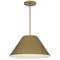 Homeroots 22" Antiqued Brass Aluminum Cone LED Dimmable Outdoor Pendent Hanging Light 683470 - alternate 1