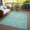 Homeroots 8' X 10' Aqua And Ivory Damask Washable Indoor Outdoor Area Rug 603356 - alternate 8