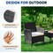 Yssoa Patio Furniture Set 3 Pieces Outdoor Rattan Wicker Chairs with Soft Cushion and Glass Coffee 3A88FNSOFASET3RATTANBLK - alternate 5