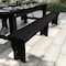 Flash Furniture HERCULES 8FT x 12in Black Wash Antique Solid Pine Farmhouse Folding Bench w/Foldable Locking Legs XA-B-96X12-L-BW-GG - alternate 10
