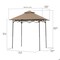 Sunjoy 8ft x 5ft Double Roof Beige Pop up Grill Gazebo with Portable Bag and Remote Control Light A103006110 - alternate 4