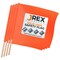 Jrex Safety 18 in x 18 in Orange Warning/Safety Flag with 24 in Wood Staff, 4PK WF24-JR-4PK - alternate 1