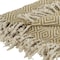 Homeroots 50" X 60" Natural Cotton Woven Geometric Throw Blanket with Fringe 518813 - alternate 5