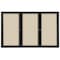 Ghent Ovation 3 Door Enclosed Fabric Bulletin Board, Black Frame, 4'H x 6'W, Beige OVK5-F90 - alternate 1