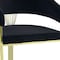 Homeroots Black and Gold Upholstered Velvet Partially Open Back Dining Side Chair 573338 - alternate 5
