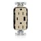 Leviton Duplex Outlet, USB A/C, Ivory, 15A, 125V M56AC-I - alternate 1