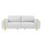 Homeroots 90" White Italian Leather Sofa With Gold Legs 491053 - alternate 1