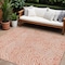Homeroots 10' X 14' Salmon And Ivory Abstract Washable Indoor Outdoor Area Rug 599759 - alternate 1