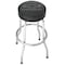 Plasticolor Round Black Vinyl Seat With Gray Chevy Logo NonSwivel 4 Steel Legs Without Back 004790R01 - alternate 1