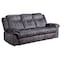 Homeroots 89" Dark Gray Reclining USB Sofa And Toss Pillow With Silver Legs 559208 - alternate 5