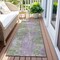 Homeroots 8' Runner Green and Purple Abstract Washable Non Skid Indoor Outdoor Runner Rug 564270 - alternate 6
