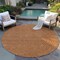 Homeroots 8' Brown Gray And Gold Round Polka Dot Washable Indoor Outdoor Area Rug 599072 - alternate 7
