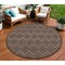 Homeroots 8' Brown Round Geometric Indoor Outdoor Area Rug 572834 - alternate 8