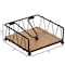 Basicwise Flat Metal Square Napkin Holder with Weighted Arm and a Wooden Tray Perfect for Adorning QI004650 - alternate 8