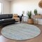 Homeroots 8' Blue And Charcoal Round Striped Washable Indoor Outdoor Area Rug 615658 - alternate 8