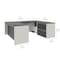 Bestar U Shaped Desk U-Shape Workstation, 92.6" D X 30.4" H, 71.1" W X Melamine, Slate/Sandstone 93865-59 - alternate 6