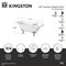 Kingston Brass 60" Cast Iron Oval Double Ended Clawfoot Tub, No Faucet Drillings, White/Polished Brass VCTND603119NC2 - alternate 2