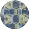 Homeroots 8' Navy Blue Gold And Silver Round Geometric Washable Indoor Outdoor Area Rug 618753 - alternate 7