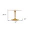 Homeroots 40" White And Gold Rounded Stone And Metal Pedestal Base Dining Table 520848 - alternate 9