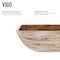 Vigo Donatello Wooden Brown Glass 23 in. L x 15 in. W x 5 in. H Rectangular Vessel Bathroom Sink VG07046 - alternate 7
