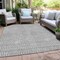 Homeroots 9' X 12' Gray And Silver Geometric Washable Indoor Outdoor Area Rug 594471 - alternate 6