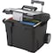 Storex File Box, Plastic, 15 in W, 16 7/8 in D, 14 1/4 in H, Locking Latch Lid Closure, Black STX61507U01C - alternate 1