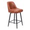 Homeroots 26" Brown And Black Faux Leather And Steel Counter Height Swivel Bar Chair 555715 - alternate 7