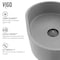 Vigo Giralda Gothic Gray Concreto Stone 16 in. L x 11 in. W x 5 in. H Oval Vessel Bathroom Sink VG04059 - alternate 7