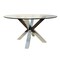 Homeroots 54" Clear and Silver Glass and Metal Cross Leg Base Round Top Dining Table 555135 - alternate 1