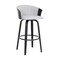 Homeroots 30" Light Gray And Black Fabric Swivel Bar Height Bar Chair 534425 - alternate 8