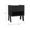 Homeroots 22" Black Wood One Drawer Nightstand 543647 - alternate 7