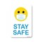 Signmission Public Safety, 12" Height, Rigid Plastic, 18" x 12", Stay Safe Smiley Face With Mask OS-NS-P-1218-25348 - alternate 1