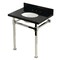 Kingston Brass 30-Inch Black Granite Console Sink with Stainless Steel Legs, 8-Inch, 3-Hole KVPK30KOQ6 - alternate 1
