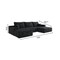 Homeroots 135" Black Corduroy Modular Compression Foam Sofa With Ottoman And Toss Pillows 712944 - alternate 4