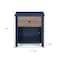 Homeroots 24" Blue Solid Wood and Wood One Drawer Nightstand 530249 - alternate 6