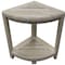 Homeroots 17" White Teak Corner Shower Bench 376705 - alternate 6