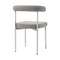 Armen Living Shannon Dining Chair with Brushed Stainless Steel and Light Gray Fabric - Set of 2 LCSNSIBSLGRY - alternate 6
