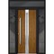 Vdomdoors Steel Door Deux 1744 Natural Oak 2 Sidelight and Transom Black Window Stainless Inserts Single Mode DEUX1744EXD-OAKB-W16+36+16xH80+16-RH-O - alternate 1