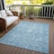 Homeroots 9' X 12' Sky Blue And Ivory Damask Washable Indoor Outdoor Area Rug 603363 - alternate 6