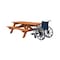 Homeroots 94" Redwood Solid Wood Outdoor Picnic Table 525016 - alternate 4