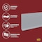 Zoro Select Wall Base Molding, 4 ft L, Silver Gray 820N88 - alternate 6