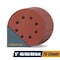 Powertec 5 in. 8 Hole Hook and Loop Sanding Discs Assortment, Aluminum Oxide, 40/60/80 Grit, 75PK 45051N - alternate 1