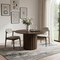 Homeroots 52" Brown Wood Pedestal Base Round Top Dining Table 720943 - alternate 4