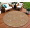 Homeroots 8' Copper Ivory And Black Round Floral Washable Indoor Outdoor Area Rug 604757 - alternate 1